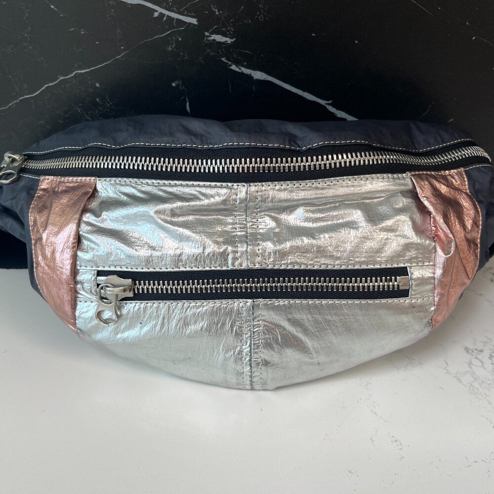 Isabel Marant Metallic Silver and Rose Gold Crossbody Belt Bag